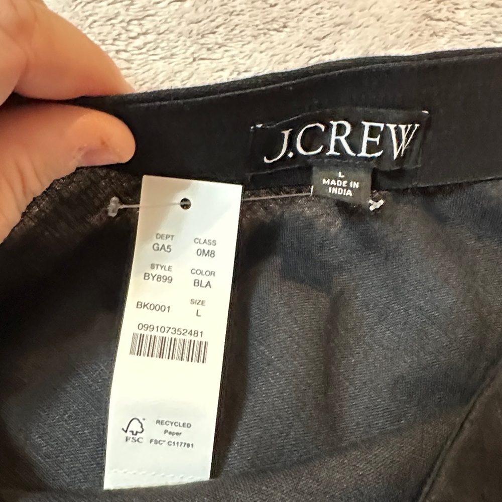 NWT J. Crew Classic Black Linen Skirt - Picture 2 of 6